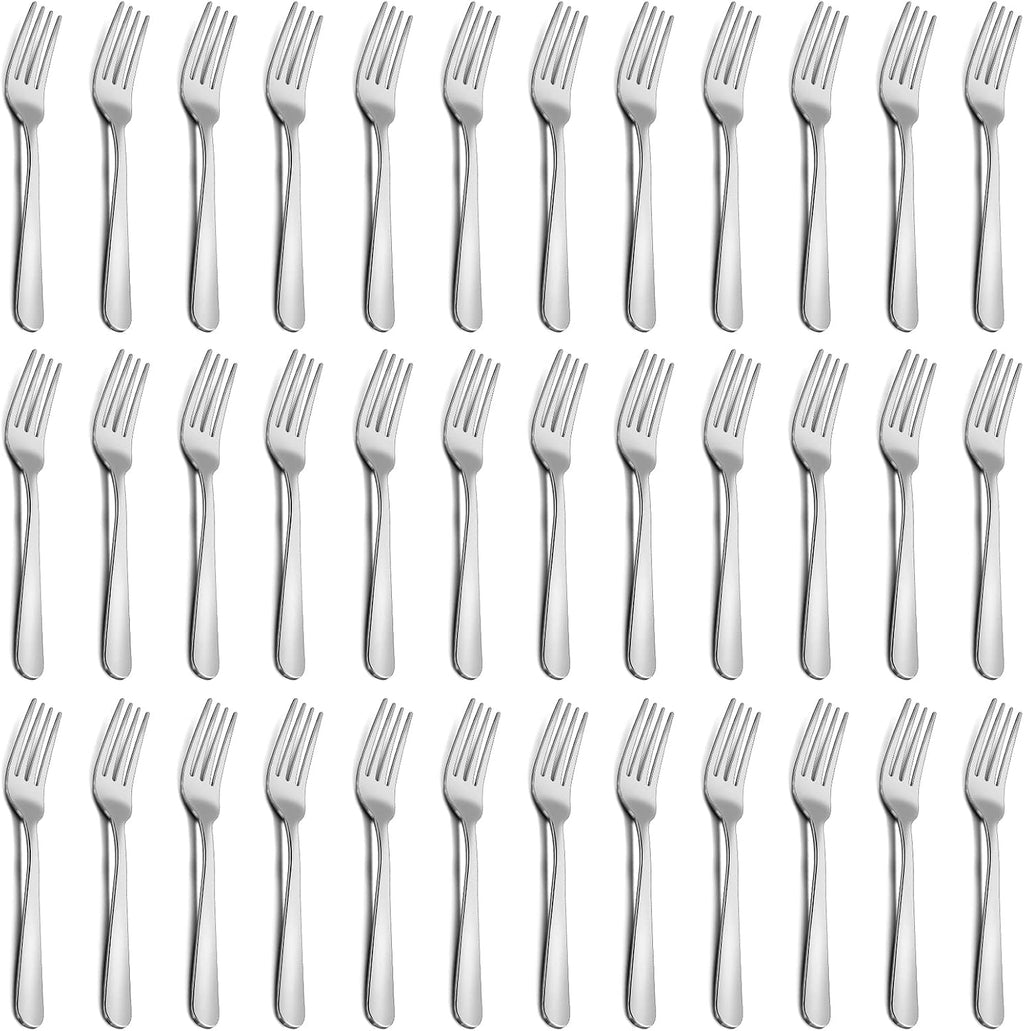 36-Piece Salad Forks Set  Funnydin 5.9" Stainless Steel Forks Silverware  Durable Dessert Forks Set  Cost-effective Small Forks for Home  Kitchen  Restaurant - Mirror Polished  Dishwasher Safe