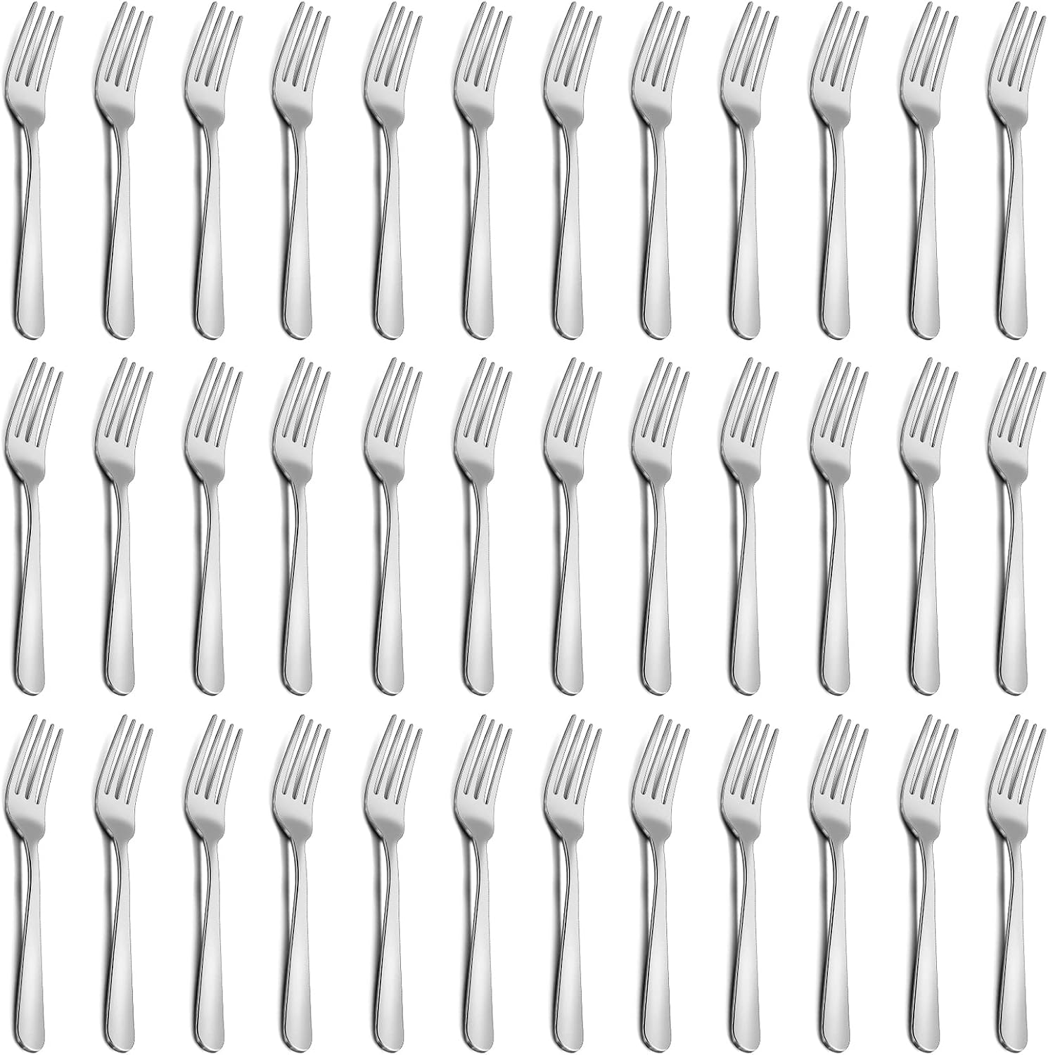 36-Piece Salad Forks Set  Funnydin 5.9" Stainless Steel Forks Silverware  Durable Dessert Forks Set  Cost-effective Small Forks for Home  Kitchen  Restaurant - Mirror Polished  Dishwasher Safe